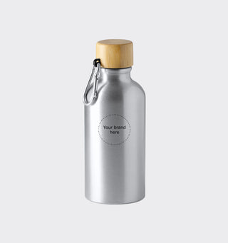 Aluminum drinking bottle with logo / 400ml