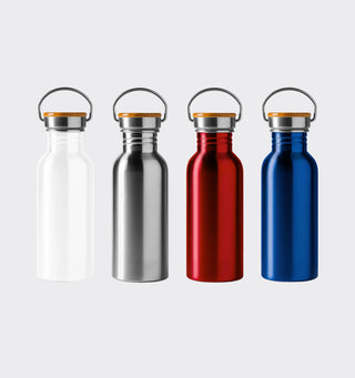 Stainless steel drinking bottle with logo / 620ml