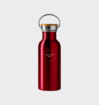 Stainless steel drinking bottle with logo / 620ml