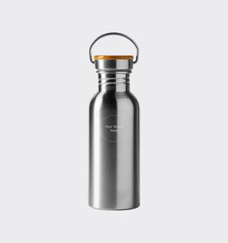 Stainless steel drinking bottle with logo / 620ml