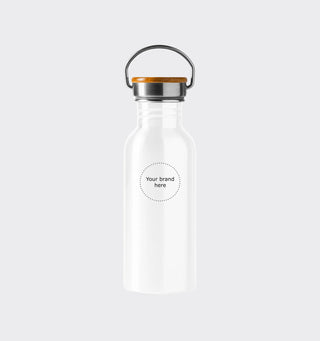 Stainless steel drinking bottle with logo / 620ml