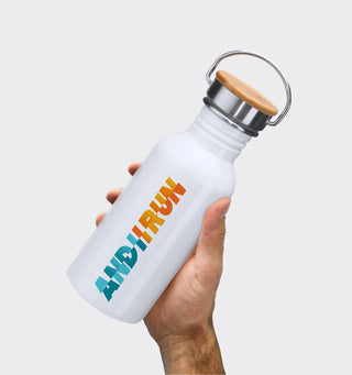 Stainless steel drinking bottle with logo / 620ml