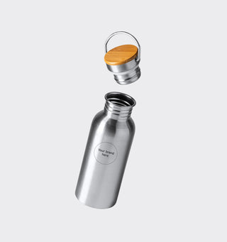 Stainless steel drinking bottle with logo / 620ml