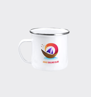 Damasco enamel mug with logo