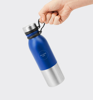 Stainless steel drinking bottle with logo / 850ml