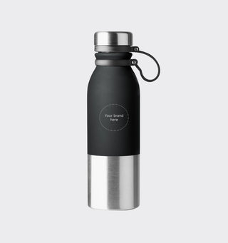 Stainless steel drinking bottle with logo / 850ml