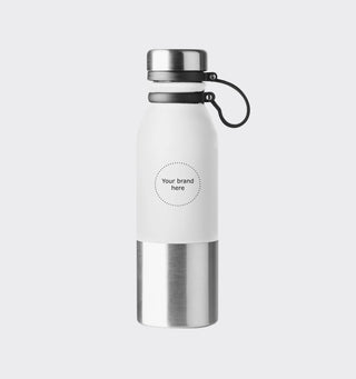 Stainless steel drinking bottle with logo / 850ml